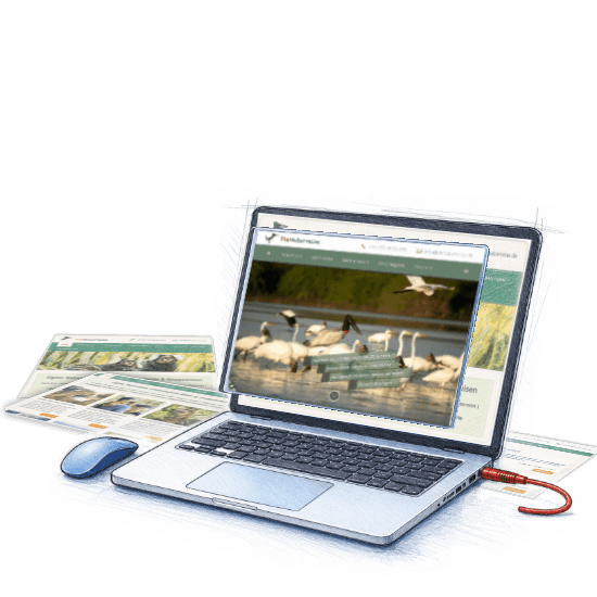 Laptop mit Überarbeitung einer Webseite