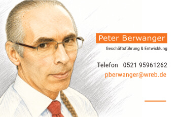 Vorderseite der Visitenkarte von Peter Berwanger