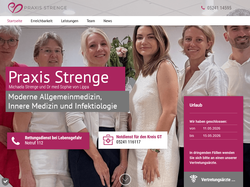 Arztpraxis wärend des Betriebsurlaubs
