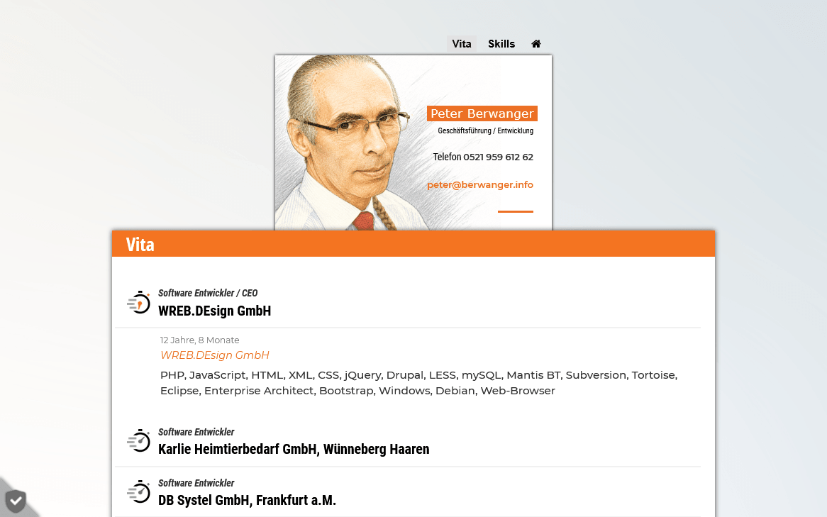 Screenshot der Webseite ''