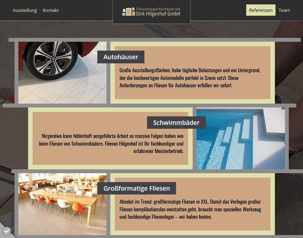 Webseite - Fliesenlegerfachbetrieb Dirk Hilgenhof GmbH