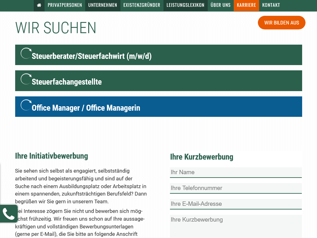Webseite - Heidecker-Oberteicher Wieland PartG mbB Steuerberatungsgesellschaft