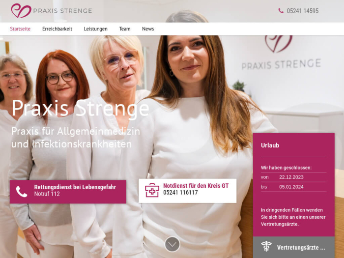Webseite - Praxis Strenge