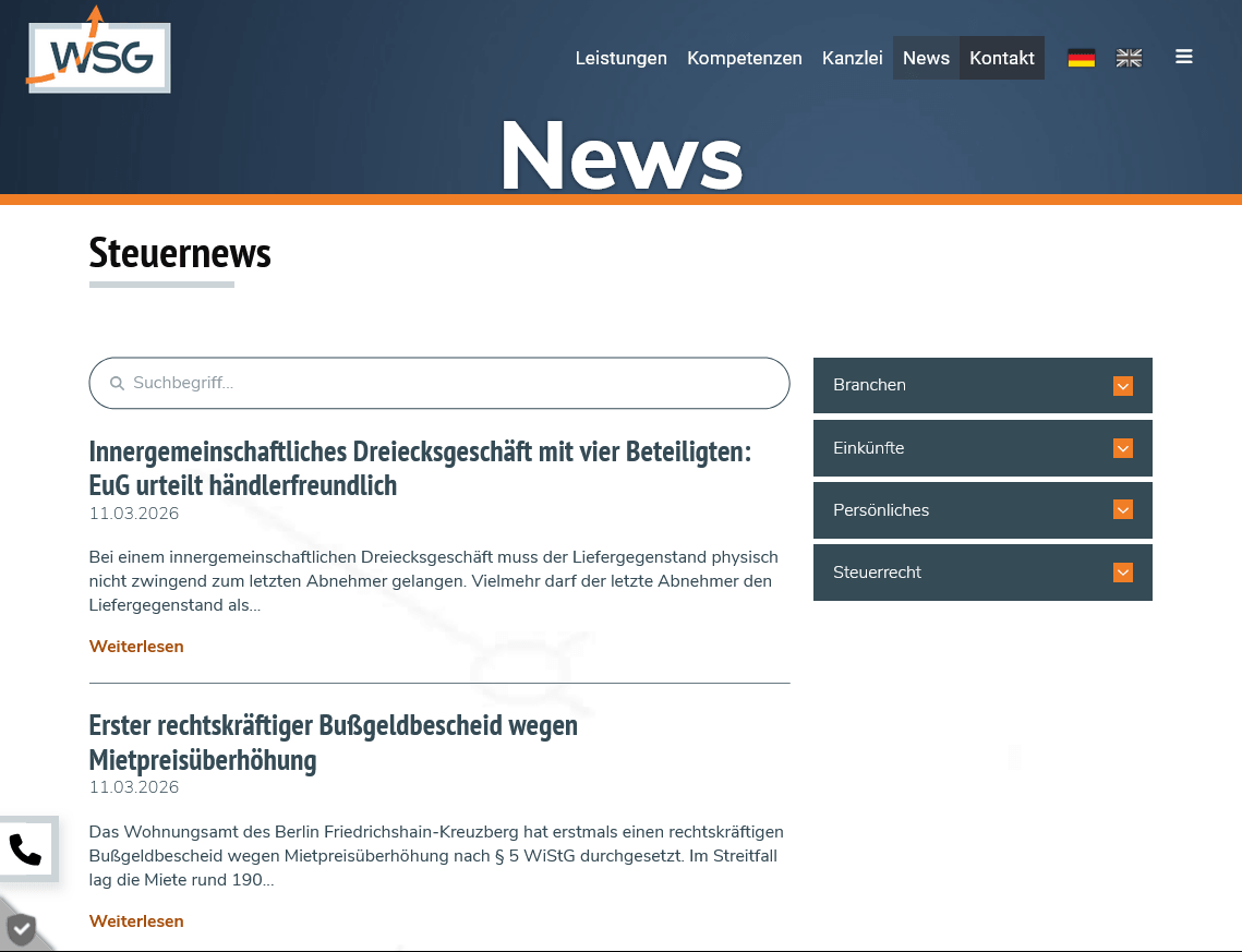 Webseite - WSG Bielefeld